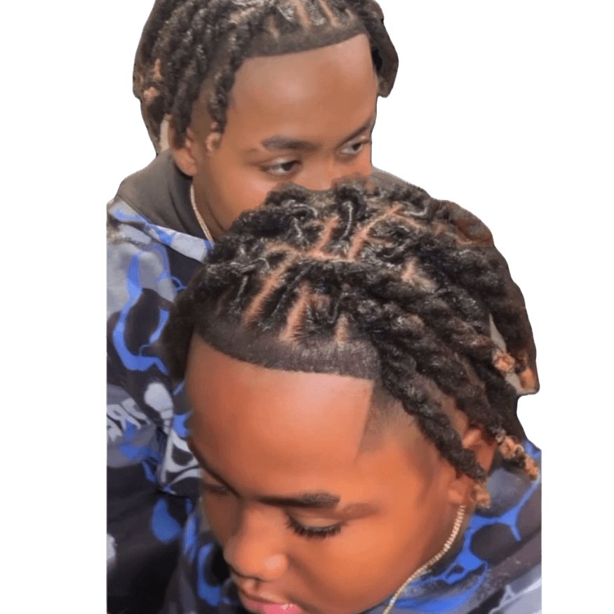 Kids locs with clean parts and gentle styling